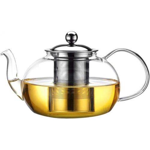  bestonzon 1200ml Glas-Teekanne Hitzebestandig transparent Tee Filter Teekanne mit Edelstahl-Ei