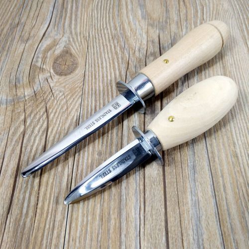  BESTonZON bestonzon Edelstahl, Oyster Opener Meeresfruechte Werkzeuge mit Holz Griff (14,5cm)