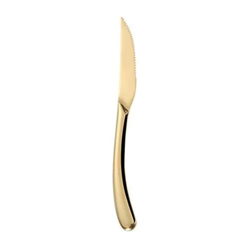  BESTONZON Stainless Steel Steak Knife Creative Mirror Polishing Western Serving Knife Premium Cutlery (Golden)