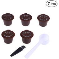 BESTONZON 5Pcs wiederverwendbare Kapseln Filter/Kapseln Pods/K Cups mit Loeffel und Pinsel, geeignet fuer Kaffee Kapsel Maschine (braun)