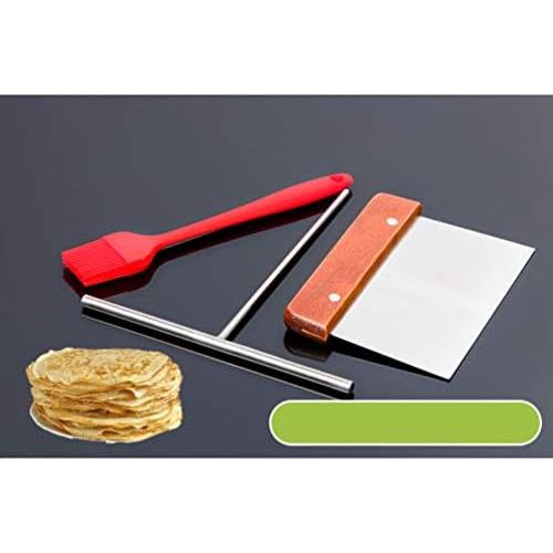  BESTonZON Crepes-Teigverteiler Crepe Spreader Edelstahl Crepe Pancake Maker Profi Teig Spreader Werkzeug fuer Backerei Kueche 19 X 13 cm