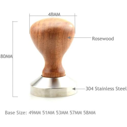  BESTONZON Rosewood and Stainless Steel Italian Coffee Tamper 57mm Flat Base Espresso Tamper Coffee Bean Press(Random Color)