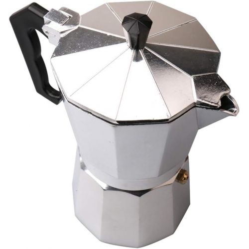  BESTONZON Stainless Steel Stovetop Moka Espresso Maker for Italian Espresso, Cappuccino and Latte 6 Cup (300ML)
