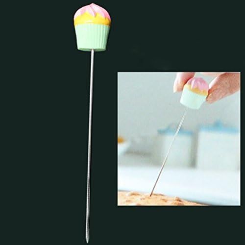  [아마존베스트]BESTONZON Stainless Steel Cake Tester Probe with Nice Cake Handle for Cake Bread Muffin Testing Green