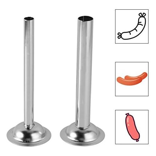  [아마존베스트]BESTONZON Sausage Filler Stainless Steel Pipes Sausage Filler Meat Mincer Attachment (Pack of 2)