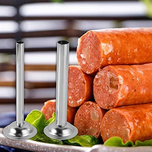  [아마존베스트]BESTONZON Sausage Filler Stainless Steel Pipes Sausage Filler Meat Mincer Attachment (Pack of 2)