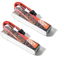 BETAFPV 2pcs LAVA 550mAh 2S 7.6V 75C LiHV Lipo Battery with XT30 Connector, Rechargable FPV Drone Lipo Battery, for 2S FPV Racing Whoop Drone Quadcopters Like Meteor85, Pavo Pico 2S Brushless Drone