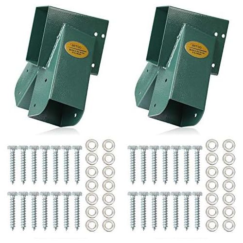  [아마존베스트]BETOOLL Easy 1-2-3 A-Frame 2 Brackets Swing Set Bracket with Mounting Hardware (Green)