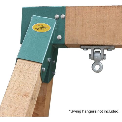  [아마존베스트]BETOOLL Easy 1-2-3 A-Frame 2 Brackets Swing Set Bracket with Mounting Hardware (Green)