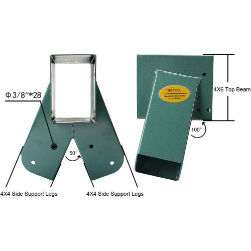  [아마존베스트]BETOOLL Easy 1-2-3 A-Frame 2 Brackets Swing Set Bracket with Mounting Hardware (Green)