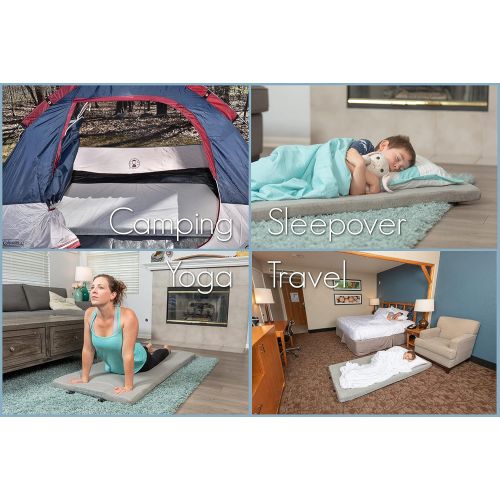  Better Habitat CertiPUR-US SleepReady Memory Foam Floor & Camping Mattress. Twin, Single, Kids. 100% Memory Foam. Roll Out, Portable Sleeping pad, Waterproof Cover, Travel Bag.