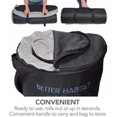  [아마존베스트]Better Habitat CertiPUR-US SleepReady Memory Foam Floor & Camping Mattress. Twin, Single, Kids. 100% Memory Foam. Roll Out, Portable Sleeping pad, Waterproof Cover, Travel Bag.