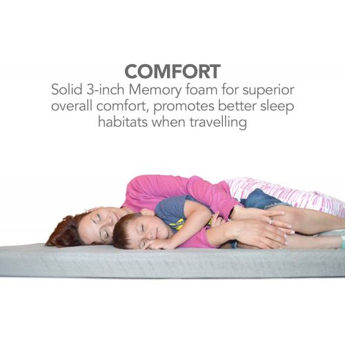 BETTER HABITAT SleepReady Portable Floor Bed 3 inch 100% CertiPUR-US Memory Foam Twin, Single Sleeping Pad, Camping Mattress Roll Out, Foldable, Waterproof Cover, Travel Bag 1 yr W
