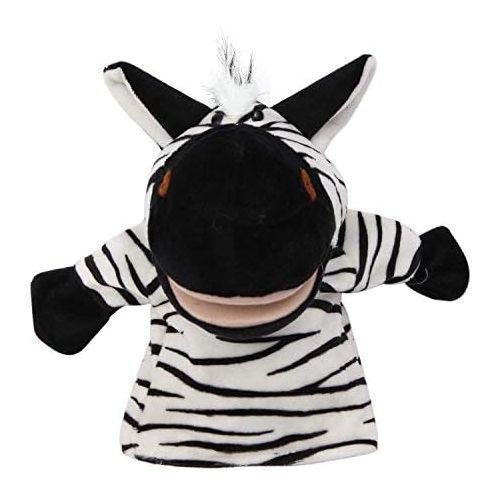  BETTERLINE 5-Piece Set Animal Hand Puppets with Open Movable Mouth / Zoo, Safari, Farm, Jungle / Tiger, Rhino, Lion, Crocodile and Zebra