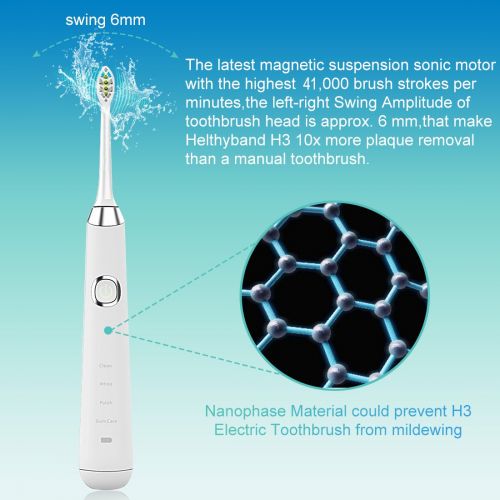  BEUTEESER Electric Toothbrush, H3 Rechargeable Sonic Electric Toothbrush with Induction Wireless...