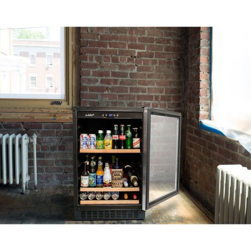  BEV145SRE 178 Can Capacity Single Zone Under Counter Beverage Refrigerator, 24 Inch Width