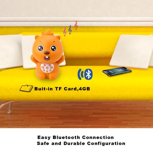  BEVA Beva Wireless Cartoon Bluetooth Speaker Cute Beaver Childrens Digital Player, Supporting TF Card Mp3 Player for Kids, Baby,Child