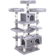 [아마존 핫딜] BEWISHOME Large Cat Tree Condo with Sisal Scratching Posts Perches Houses Hammock, Cat Tower Furniture Kitty Activity Center Kitten Play House MMJ03