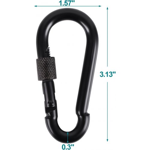  [아마존베스트]BEWISHOME 4 Pack Carabiner Hooks Hammock Locking Solid Metal D Clips with Heavy Duty 500LBS Screw Gate Hammock Locking,Quick Link for Outdoor Camping Hiking Traveling Backpacking B