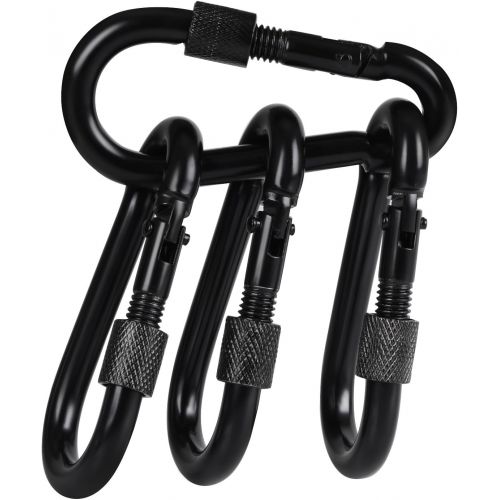  [아마존베스트]BEWISHOME 4 Pack Carabiner Hooks Hammock Locking Solid Metal D Clips with Heavy Duty 500LBS Screw Gate Hammock Locking,Quick Link for Outdoor Camping Hiking Traveling Backpacking B