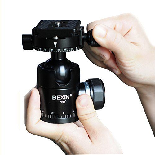  BEXIN Professional Metal 720 Degree Rotating Panoramic Ball Head with 14 inch Quick Shoe Plate and Bubble Level,up to 22.05pounds10kilograms,for Tripod,Monopod,Slider,DSLR Camera,Camco