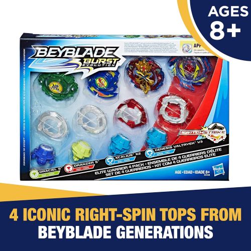  [아마존베스트]Beyblade Burst Evolution Elite Warrior 4-Pack - 4 Iconic Right-Spin Battling Tops, Age 8+ Toy (Amazon Exclusive)