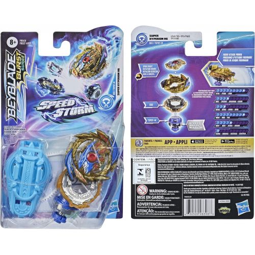  [아마존베스트]BEYBLADE Burst Surge Speedstorm Super Hyperion H6Spinning Top Starter Pack -- Attack Type Battling Game Top with Launcher, Toy for Kids