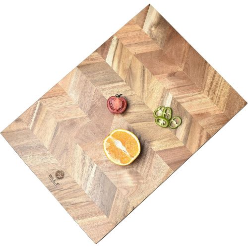  BF BILL.F SINCE 1983 BILL.F Chopping Board, Acacia Wood Kitchen Cutting Board with End Grain, Large Wooden Chopping Boards 18 by 13 by 1 Inch