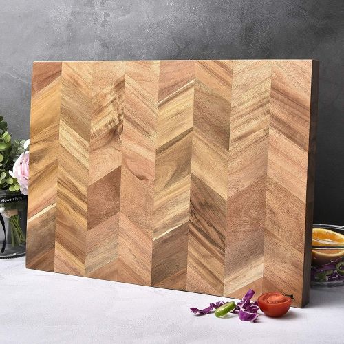  BF BILL.F SINCE 1983 BILL.F Chopping Board, Acacia Wood Kitchen Cutting Board with End Grain, Large Wooden Chopping Boards 18 by 13 by 1 Inch