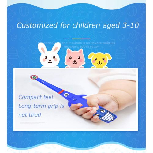  BF-DCGUN Kids Sonic Toothbrush for Baby or Children with Funny Led Light,Baby Electric Sonic Toothbrush for Age 3+ with Timer with 2 Replacement Soft Heads