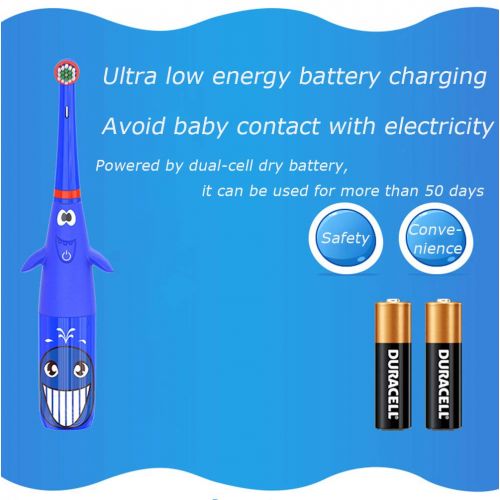  BF-DCGUN Kids Sonic Toothbrush for Baby or Children with Funny Led Light,Baby Electric Sonic Toothbrush for Age 3+ with Timer with 2 Replacement Soft Heads