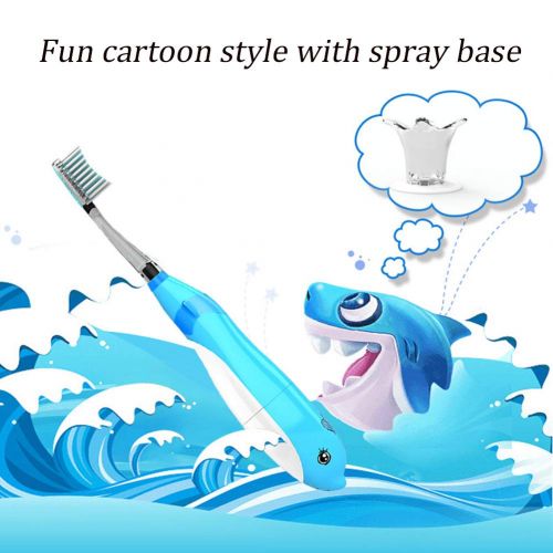  BF-DCGUN Sonic Electric Toothbrush for Kids Waterproof Smart Timer,3 Extra Soft Heads for Kids (Age of 3+) Replaceable Battery Powered Traveling Electric Brushes