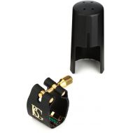 BG L12SR Super Revelation Alto Saxophone Ligature - Black Fabric with Gold Metal Plate