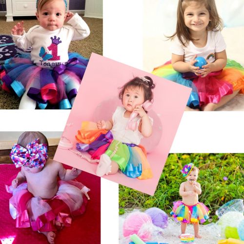  BGFKS Tulle Rainbow Tutu Skirt for Newborn Baby Girls Photography Outfit Sets Baby Girls 1st Birthday