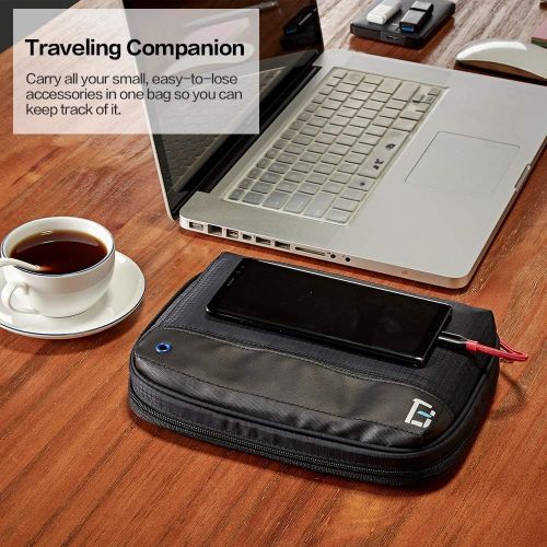  [아마존베스트]BGTREND Electronic Organizer, Small Travel Cable Bag Compatible with Power Bank, Adapter, USB Charger, SD Card, Black