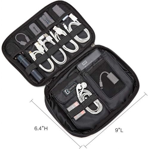  [아마존베스트]BGTREND Electronic Organizer, Small Travel Cable Bag Compatible with Power Bank, Adapter, USB Charger, SD Card, Black