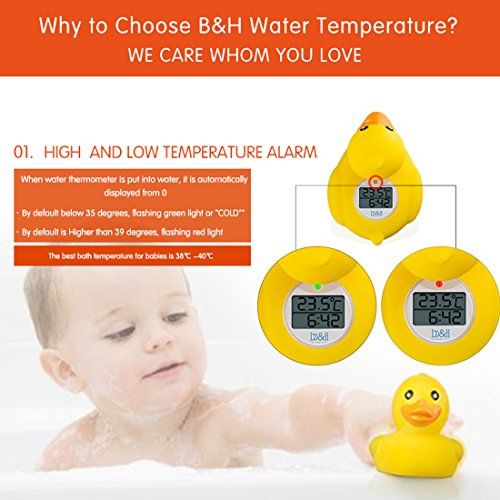  [아마존베스트]B&H b&h Baby Thermometer, The Infant Baby Bath Floating Toy Safety Temperature Thermometer (Duck) (Duck)