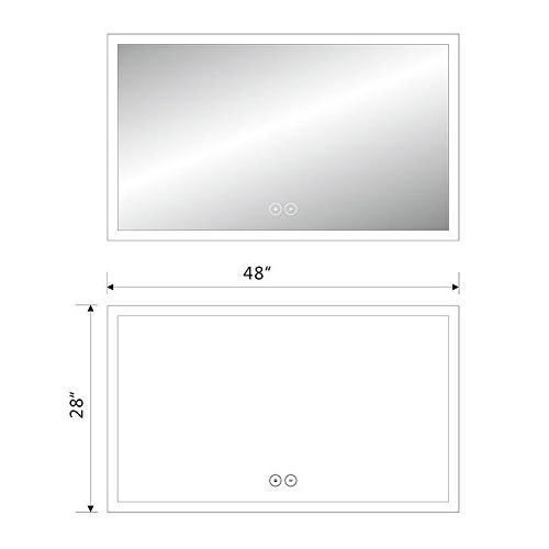  BHBL 55 x 36 in Horizontal Dimmable LED Bathroom Mirror with Anti-Fog and Bluetooth Function (DK-C-N031-T)