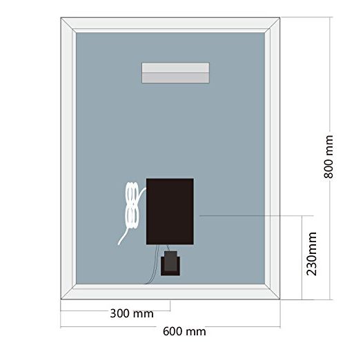  BHBL 55 x 36 in Horizontal Dimmable LED Bathroom Mirror with Anti-Fog and Bluetooth Function (DK-C-N031-T)