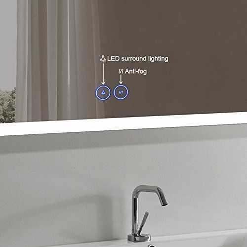  BHBL 55 x 36 in Horizontal Dimmable LED Bathroom Mirror with Anti-Fog and Bluetooth Function (DK-C-N031-T)