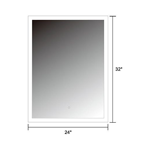  BHBL 55 x 28 in Horizontal Clock LED Bathroom Mirror with Anti-Fog and Bluetooth Function (DK-C-N031-BC)