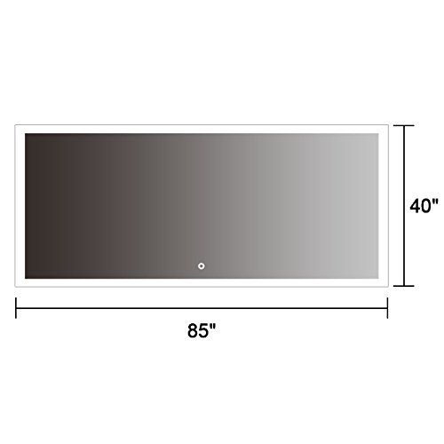  BHBL 55 x 28 in Horizontal Clock LED Bathroom Mirror with Anti-Fog and Bluetooth Function (DK-C-N031-BC)