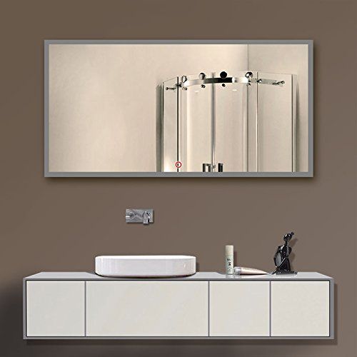  BHBL 55 x 28 in Horizontal Clock LED Bathroom Mirror with Anti-Fog and Bluetooth Function (DK-C-N031-BC)