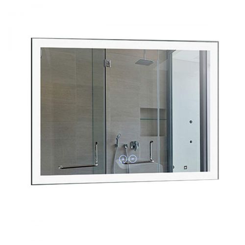  BHBL 55 x 28 in Horizontal Clock LED Bathroom Mirror with Anti-Fog and Bluetooth Function (DK-C-N031-BC)