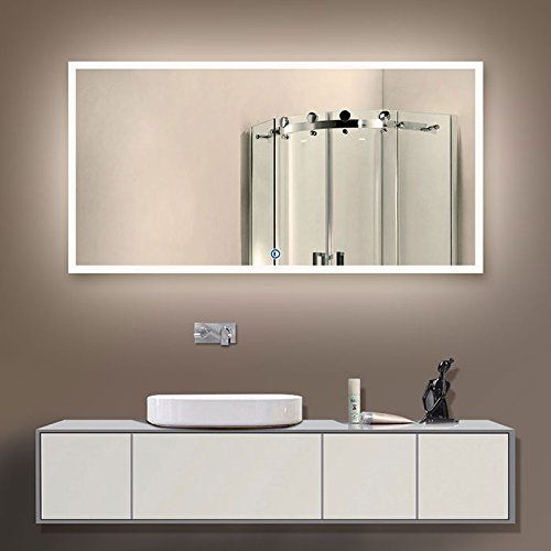  BHBL 55 x 36 in Horizontal LED Bathroom Silvered Mirror with Touch Button (N031-C)