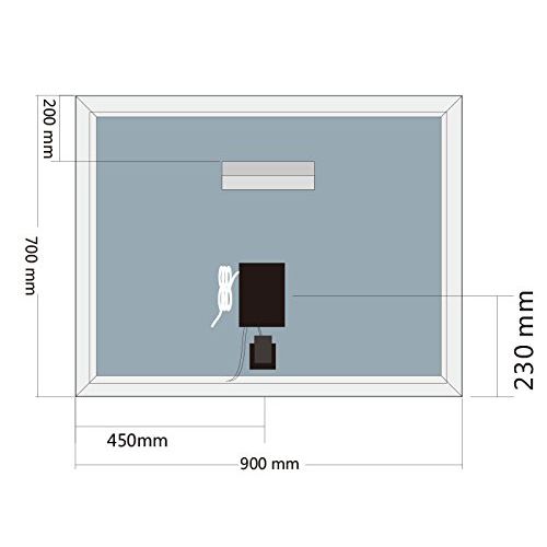  BHBL 55 x 36 in Horizontal LED Bathroom Silvered Mirror with Touch Button (N031-C)