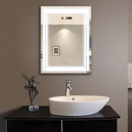 BHBL 36 x 28 In Horizontal LED Lighted Bathroom Silvered Mirror with Touch Button (C-CK150) (24 x 32 In)