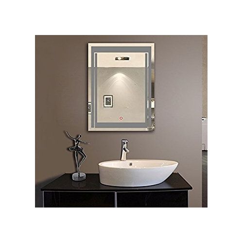  BHBL 36 x 28 In Horizontal LED Lighted Bathroom Silvered Mirror with Touch Button (C-CK150) (24 x 32 In)