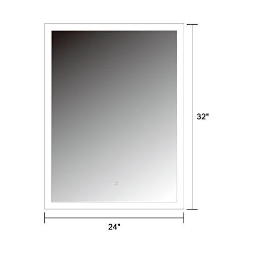  BHBL 24 x 32 in LED Backlit Mirror Wall Mounted Lighted Makeup Vanity Mirror with Touch Button (N031)