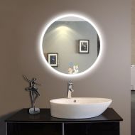 BHBL 24 x 24 in Round LED Bathroom Silvered Mirror with Touch Button (C-CL065-1)